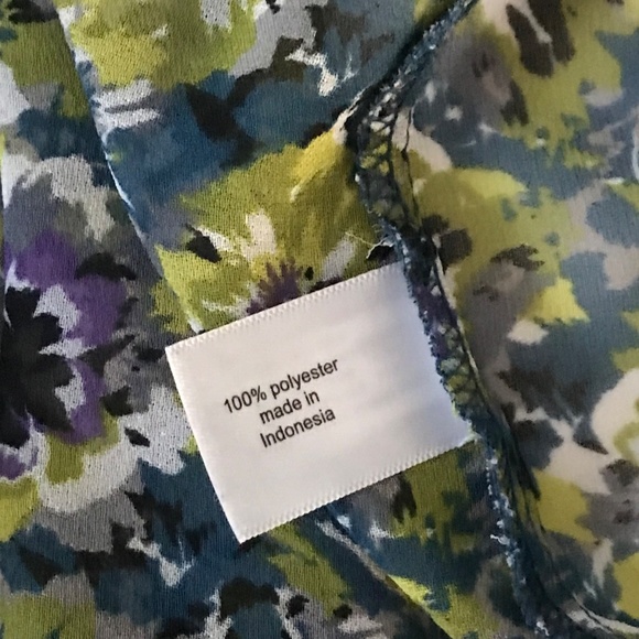 LANE BRYANT Floral Blouse Long Sleeve Chiffon Popover Women’s Plus Size 18/20 2X - Picture 13 of 16